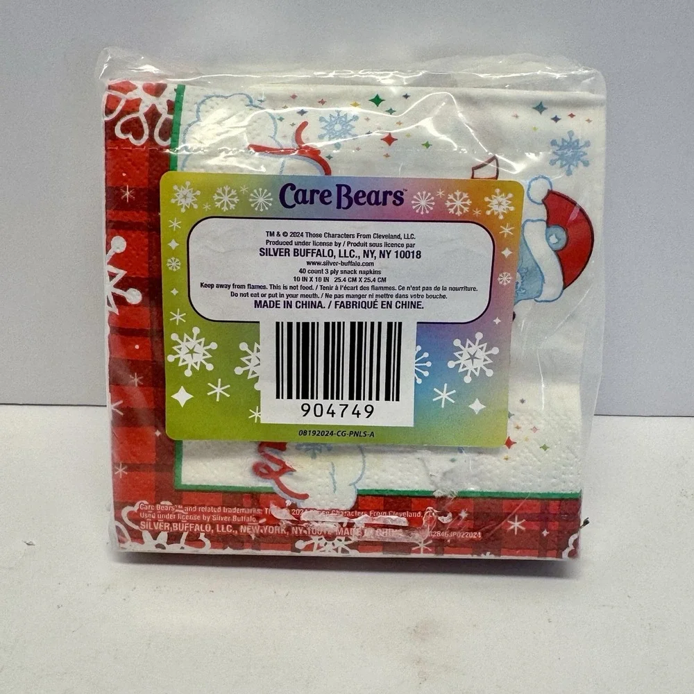 Care Bears Paper Napkins 40ct‎ Holiday Christmas Party 10x10